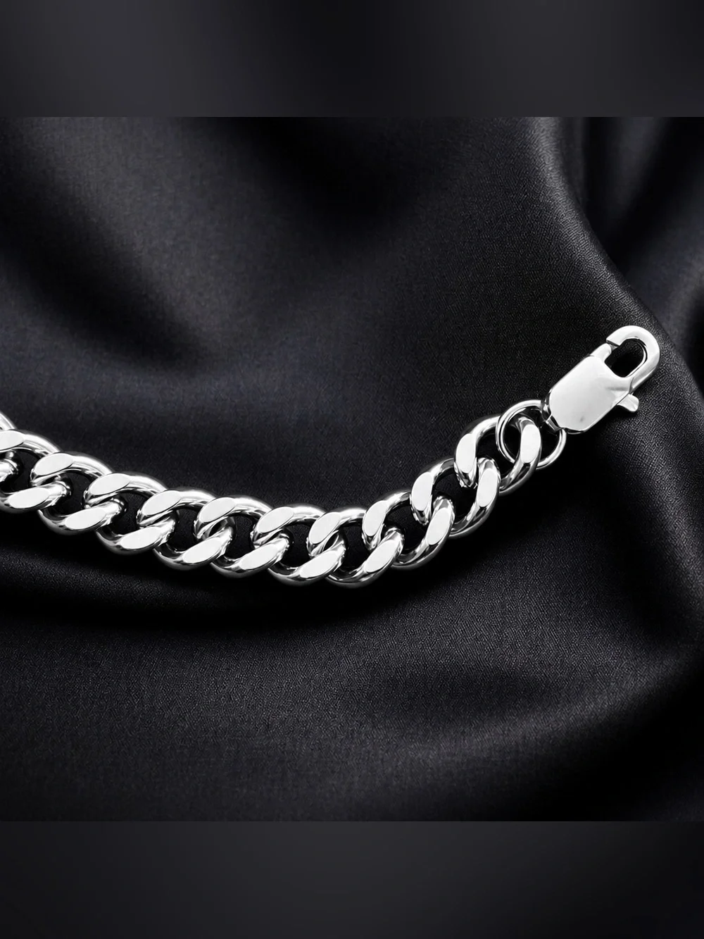 Cuban Link Stainless Steel 7.5 inch long and 10mm width men’s bracelet - Silver